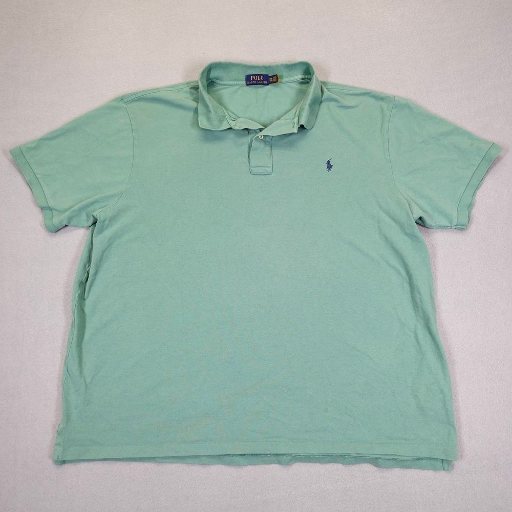 Polo Ralph Lauren Polo Shirt Mens 3XB Green Short Sleeve Pique Big & Tall 5153